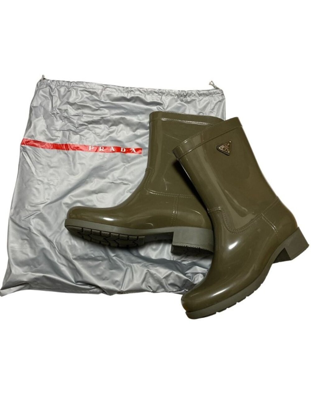 Prada Rain Boots 40 Khaki - Picture 9 of 10
